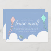 雲の中で赤ん坊のシャワーが浴びる 招待状 (正面/裏面)