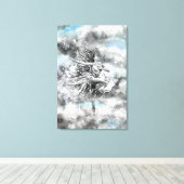 雲の中で踊る女性 - 感情 - 絵画 キャンバスプリント (インサイチュ (ウッドフロア))
