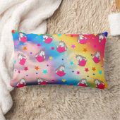 雲の中に虹のユニコーン腰枕 ランバークッション (ブランケット)