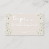 雲の中に赤ちゃんシャワーおむつラッフルカード エンクロージャーカード (正面)