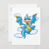 雲の中に頭を持つ青いスコーチオ ポストカード (正面/裏面)