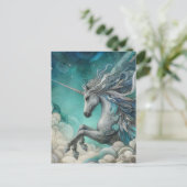 雲の中に3本の脚を持つユニコーン ポストカード (スタンド正面)