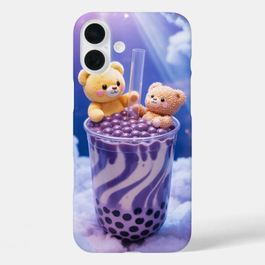 雲の中のかわいいボバベアのスマホケース Case-Mate iPhoneケース (裏面)
