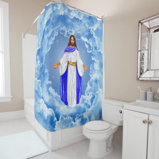 雲の中のイエス シャワーカーテン (インサイチュ)
