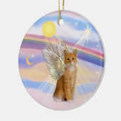 雲の中のオレンジタビー トラ猫の天使 セラミックオーナメント (左)