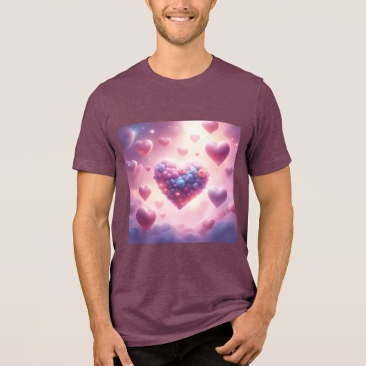 雲の中のハート トライブレンドTシャツ (正面)