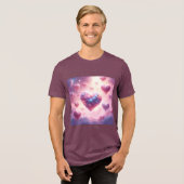 雲の中のハート トライブレンドTシャツ (正面全面)