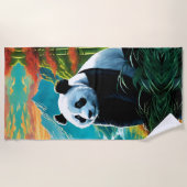 雲の中のパンダのクマ ビーチタオル (正面)