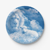雲の中のライオンとラム ペーパープレート (正面)