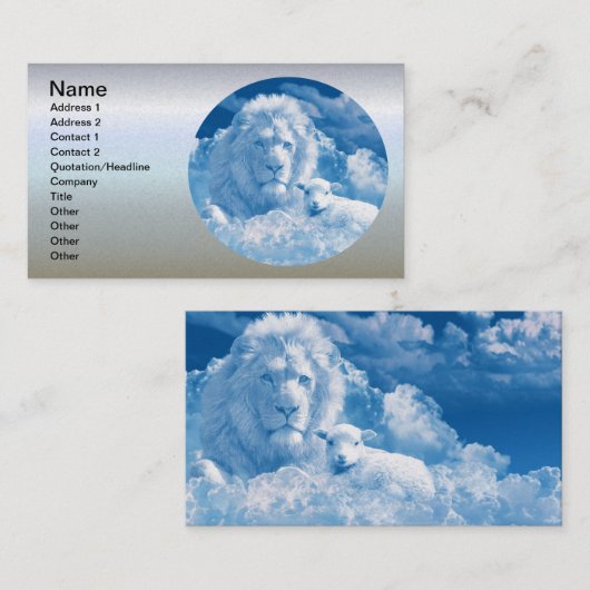 雲の中のライオンとラム 名刺 (正面/裏面)