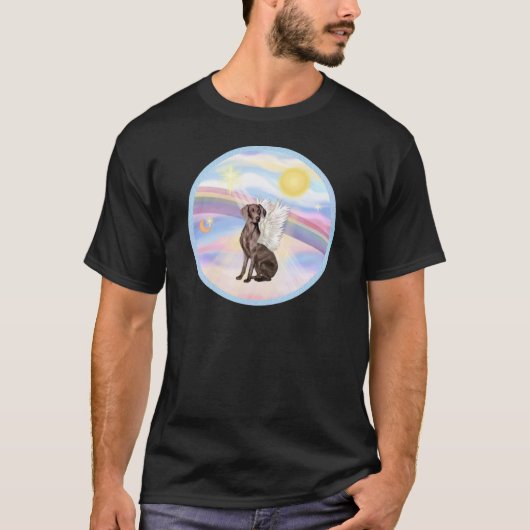 雲の中のヴァイマラナー天使 Tシャツ (正面)