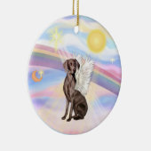 雲の中のヴァイマラナー犬の天使 セラミックオーナメント (右)