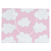 雲の中の可愛いユニコーンパーティーバッグ ラージペーパーバッグ (裏面)