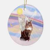 雲の中の天使 メインクーン タビー猫 セラミックオーナメント (左)