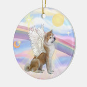 雲の中の天使 秋田犬 セラミックオーナメント (左)