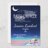 雲の中の子犬ベビーシャワー招待状 招待状 (正面)