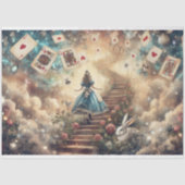 雲の中の愛らしいアリスの城のデコパージュ 薄葉紙 (正面)