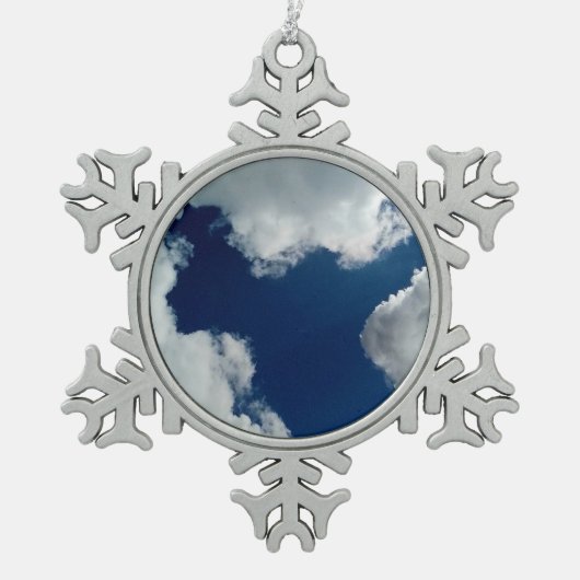 雲の中の曲線 スノーフレークピューターオーナメント (正面)