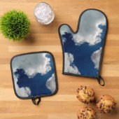 雲の中の曲線 鍋つかみ&鍋敷きセット (トップダウン)