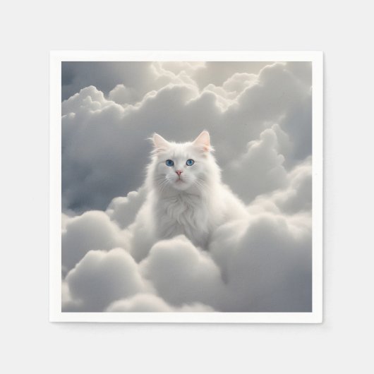 雲の中の猫 スタンダードカクテルナプキン (正面)