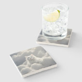 雲の中の猫 ストーンコースター (横)