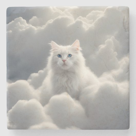 雲の中の猫 ストーンコースター (正面)