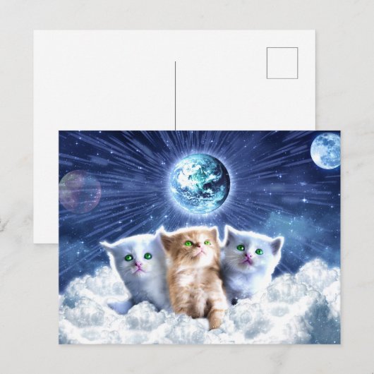 雲の中の猫 ポストカード (正面/裏面)