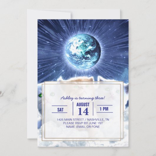 雲の中の猫 招待状 (正面)