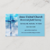雲の中の編集可能クロス教会のリーダー 名刺 (正面)