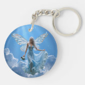 雲の中の美しいアクエリアスの妖精 キーホルダー (裏面)