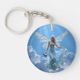 雲の中の美しいアクエリアスの妖精 キーホルダー