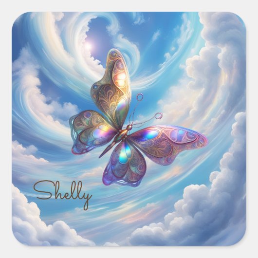 雲の中の蝶 スクエアシール (正面)