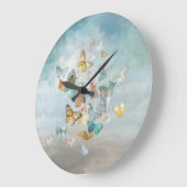 雲の中の蝶 ラージ壁時計 (傾斜)