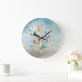 雲の中の蝶 ラージ壁時計 (ホーム)