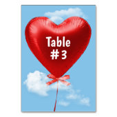 雲の中の赤いハート風船 テーブルナンバー (裏面)