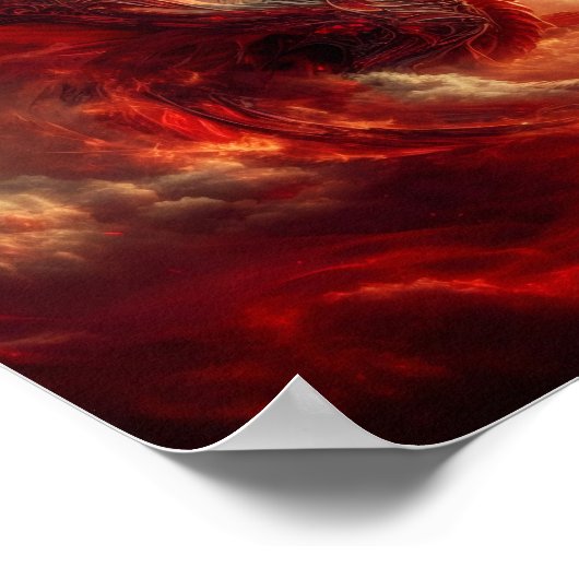 雲の中の赤龍 ポスター (角)