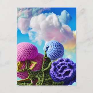 雲の中の野生の花デジタルアート ポストカード