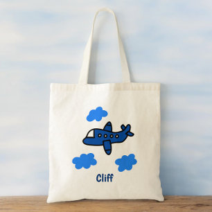 雲の中の飛パーソナライズされた行機 トートバッグ