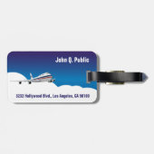 雲の中の飛行機の荷物タグ ラゲッジタグ (裏面横)