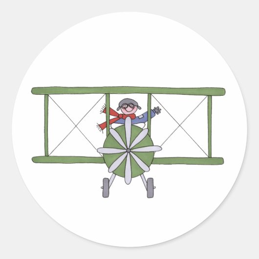 雲の中の飛行機 ラウンドシール (正面)