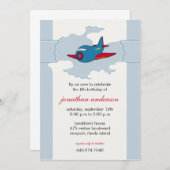 雲の中の飛行機 - 誕生日招待状 -2 招待状 (正面/裏面)