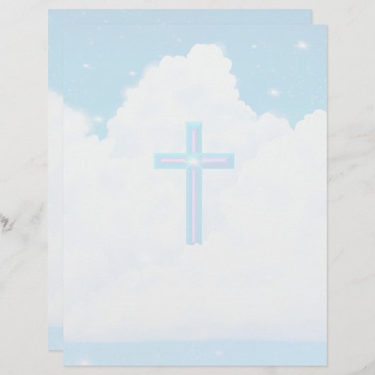 雲の中を横切る – 8.5インチx 11インチひな形シート (正面/裏面)