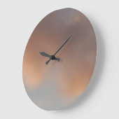 雲の中を歩く5青空にピンク色の雲、 ラージ壁時計 (傾斜)