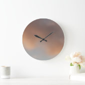 雲の中を歩く5青空にピンク色の雲、 ラージ壁時計 (ホーム)