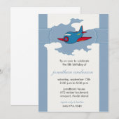 雲の中-飛行機の誕生日招待状- 6 招待状 (正面/裏面)