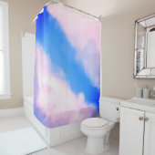 雲の分離 – 青とピンク色の雲シャワーカーテン シャワーカーテン (インサイチュ)