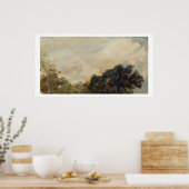 雲の勉強木， 1821 (紙上の油は行う ポスター (キッチン)