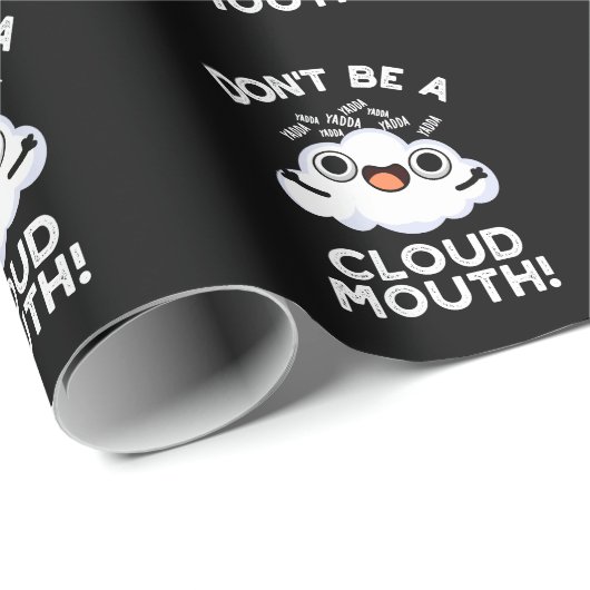 雲の口の天気パンプンおもしろいダークBGでない ラッピングペーパー (ロールコーナー)