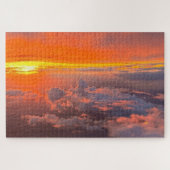 雲の夕日オレンジと黄色 | ジグソーパズル (横)