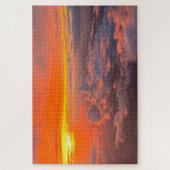 雲の夕日オレンジと黄色 | ジグソーパズル (縦)